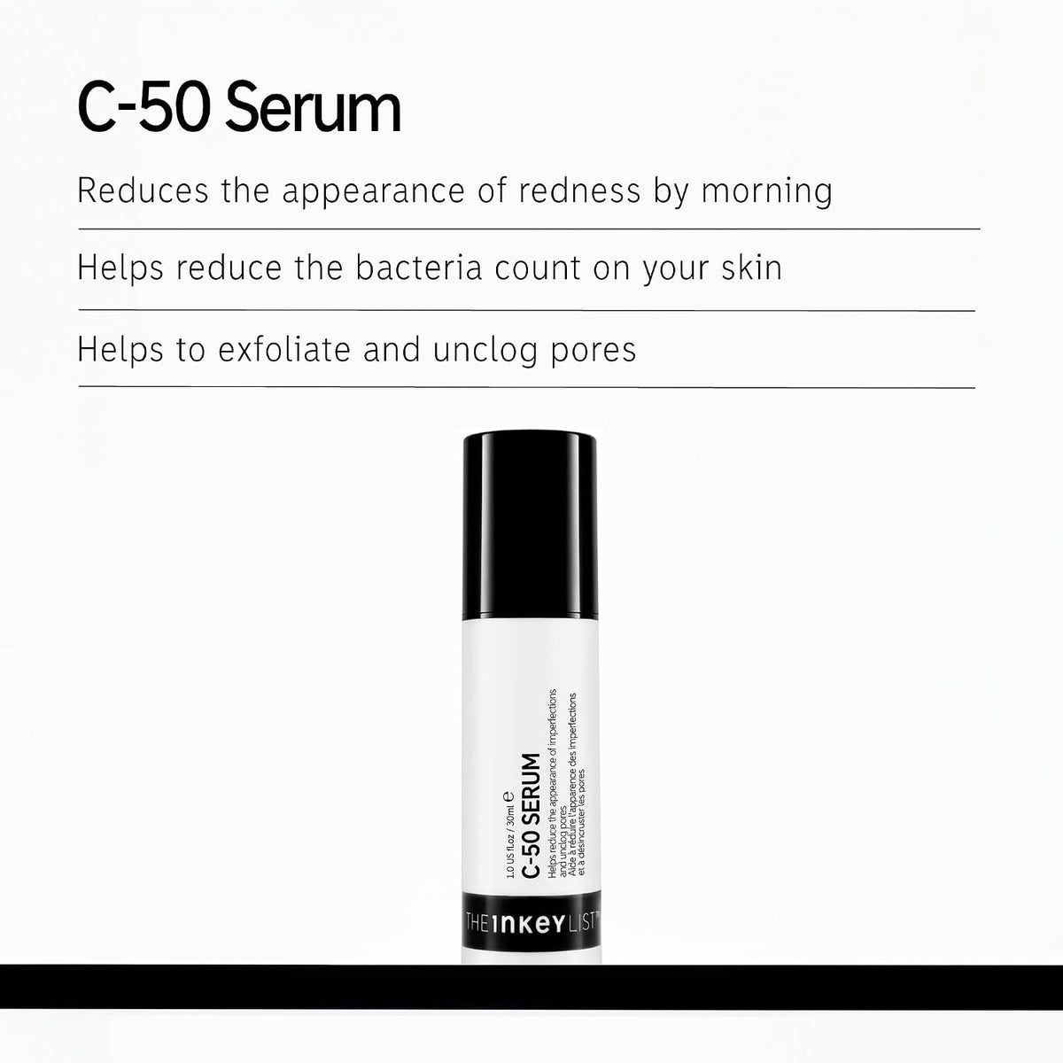 The Inkey List C-50 Serum packaging box and tube