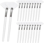 Tocizhka facial fan brushes front view showing twenty individual white mask applicators.