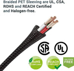 Black cable protector sleeve organizing computer desk wires