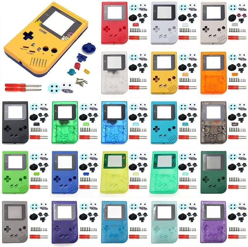 Full Housing Shell Cover Replacement for Gameboy Classic GB DMG with Buttons Conductive Pads (Yellow Pika) - Image 1