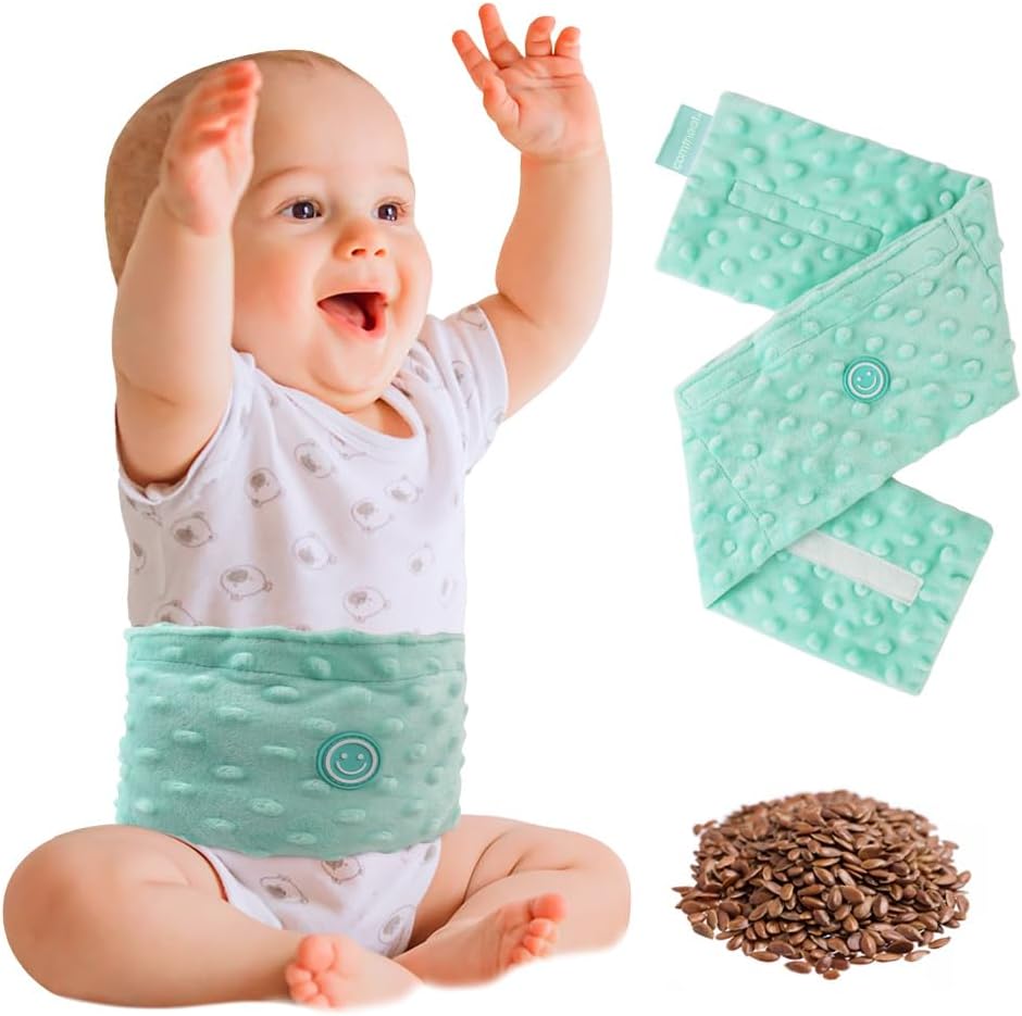 Comfheat flaxseed heated tummy wrap front view for colic relief