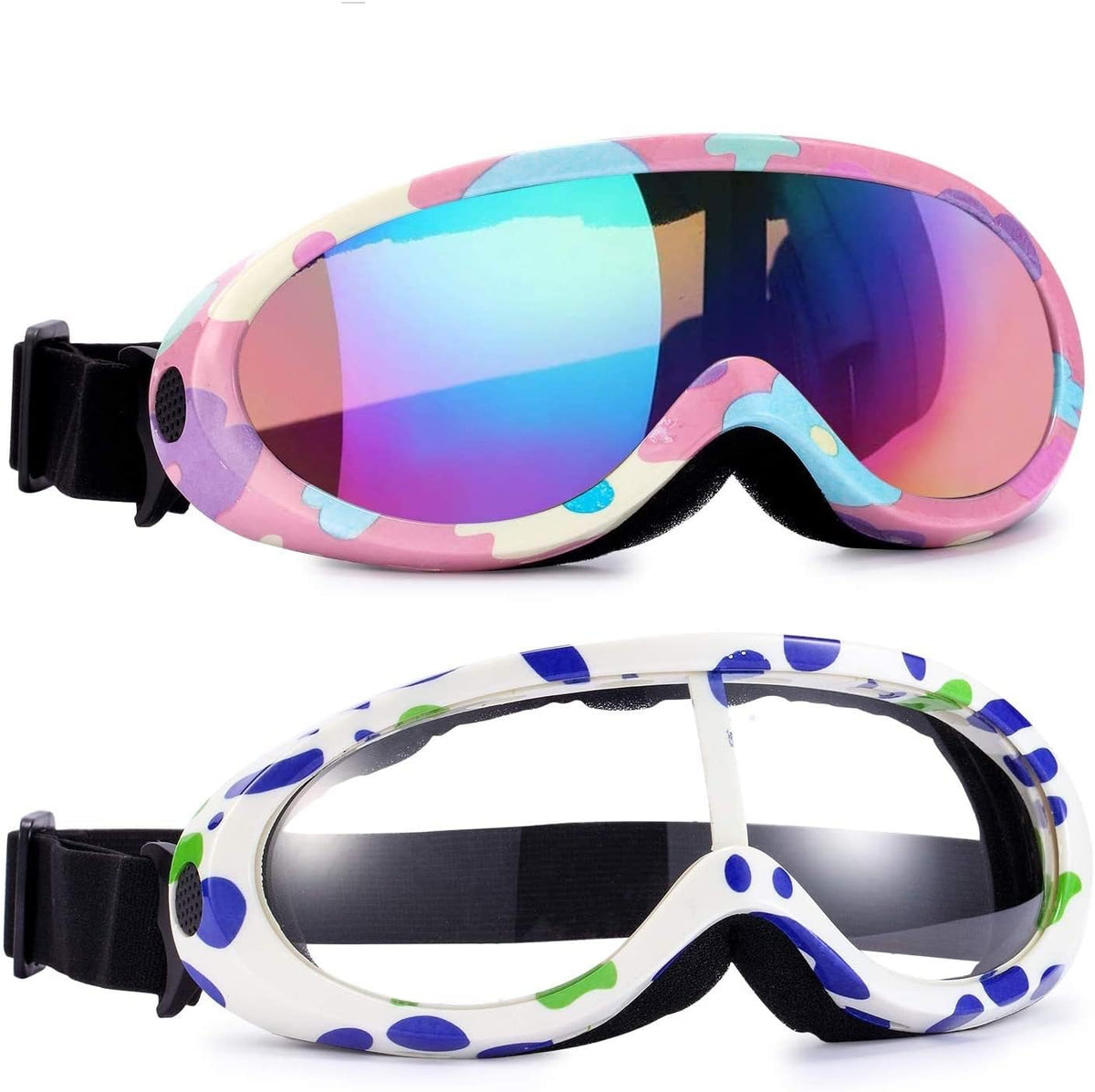 Ski Goggles, Pack of 2, Snowboard Goggles for Kids, Boys & Girls, Youth, Men - Image 14