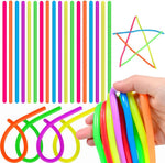 Estimable 100 pieces colorful stretchy fidget strings front view