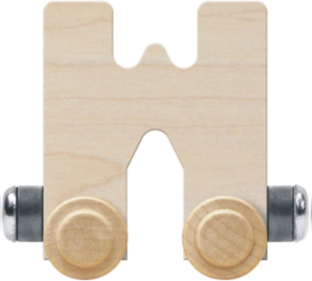 Maple Landmark NameTrain unfinished letter car W front view wooden toy