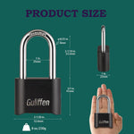 Guliffen 2 pack padlocks with long shackle