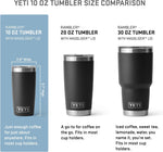 YETI Rambler 10 Ounce Tumbler angled side view showing stainless steel rim