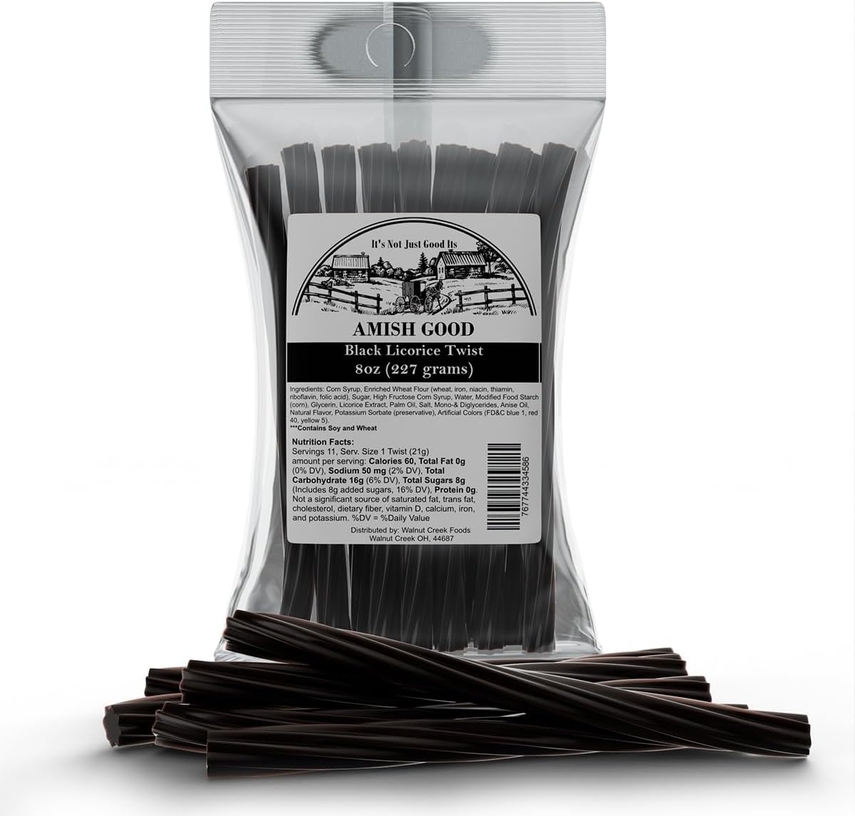 Walnut Creek Foods Amish Good Cinnamon Jumbo Twists premium snack packaging.