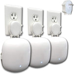 Mount Genie Nest WiFi Pro wall mount outlet holder stand three pack front view holding mesh router