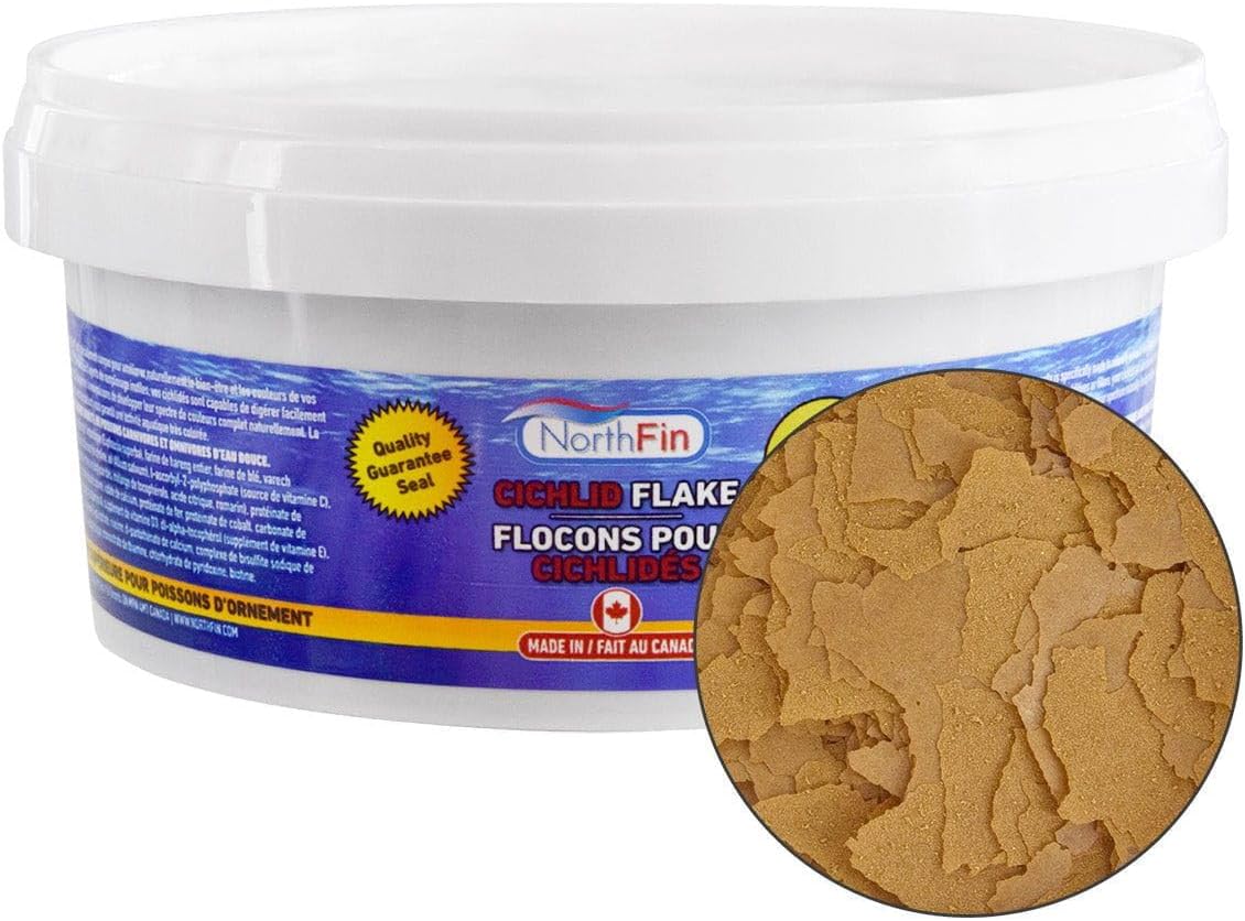Northfin cichlid flake 65g front view aquarium fish food