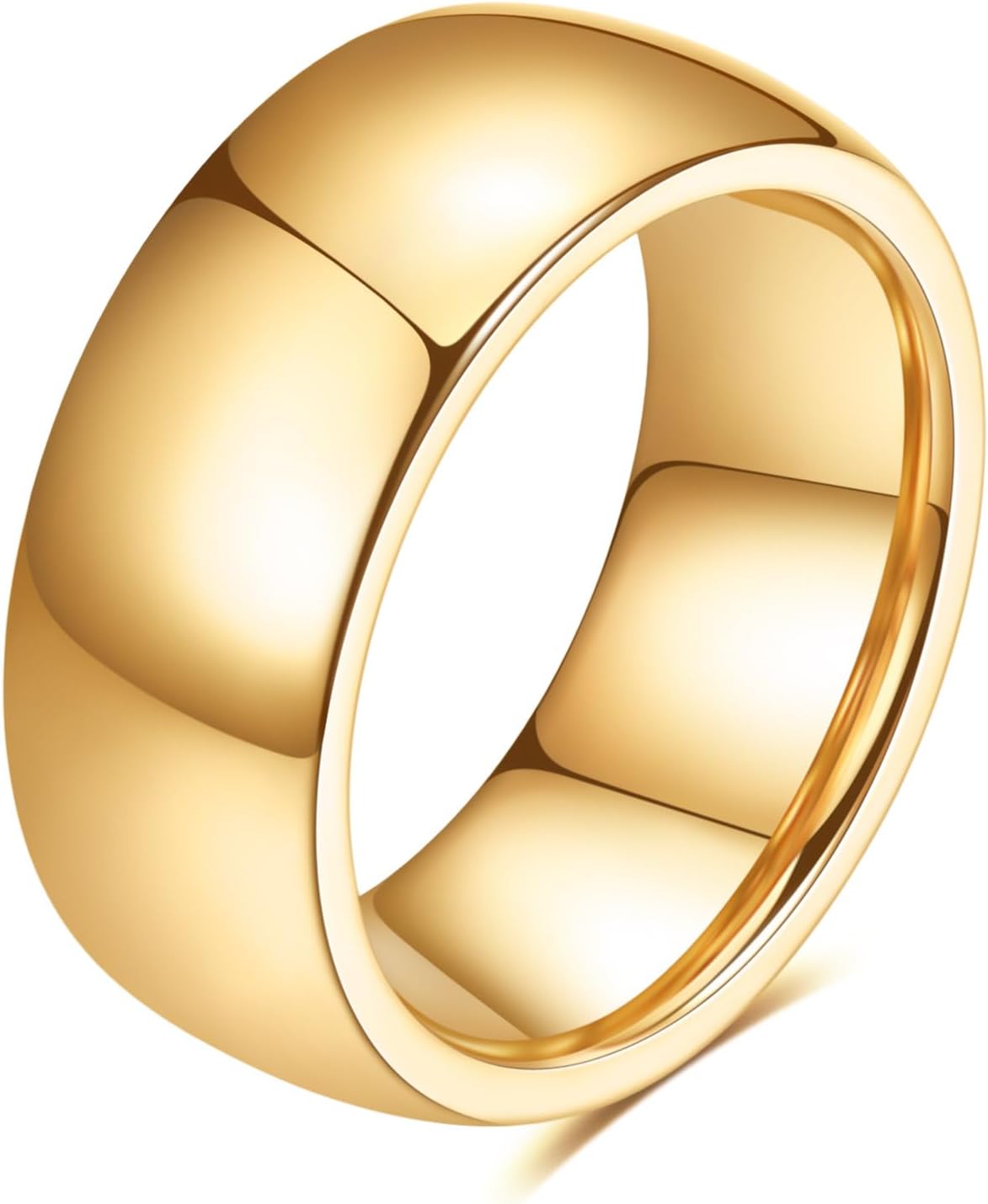 VQYSKO Tungsten Carbide Wedding Cigar Domed Band Ring Men Women 5-14 - Image 12