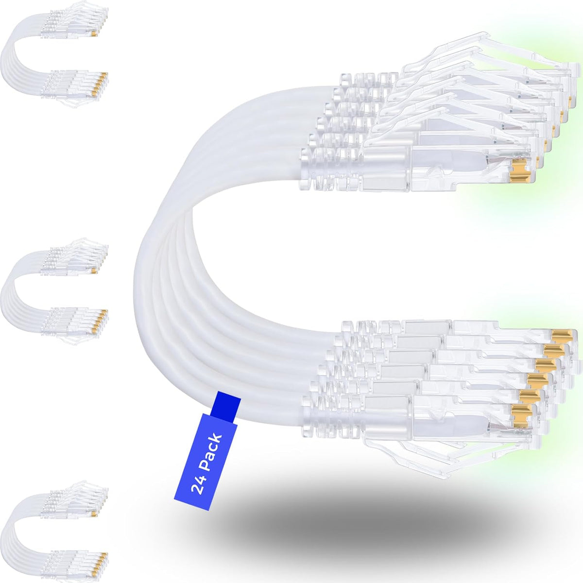Rapink Patch Cables Cat6/ Cat6a 0.5ft (24 Pack) Slim, Cat6a Ethernet Patch Cable 10G Support, Snagless Cat 6 Patch Cable for Patch Panel to Switch, Flexiable Cat6 Ethernet Cable Black - Image 11