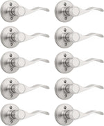 Complete three piece brushed nickel hardware collection