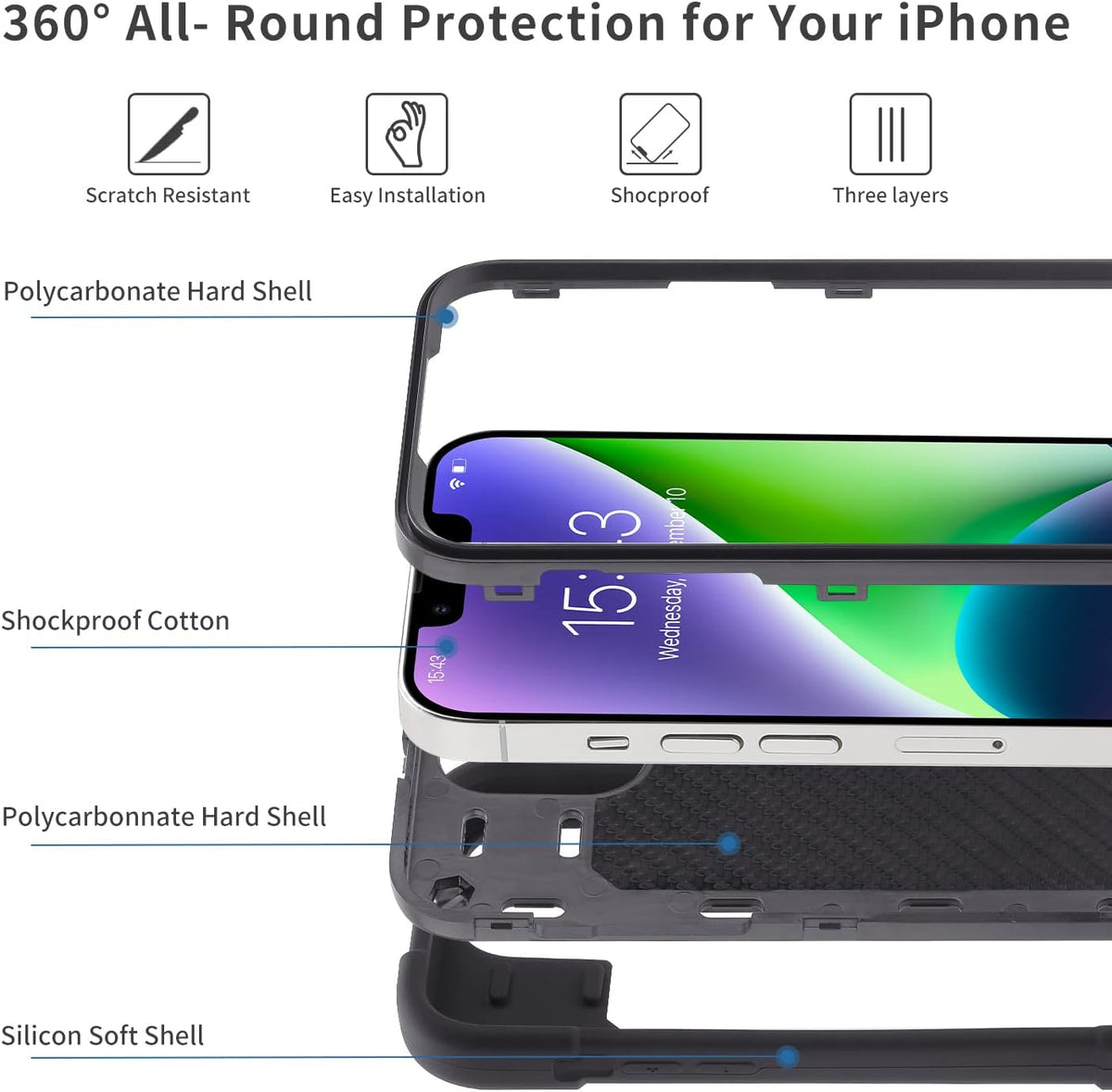 Cookiver heavy-duty phone case showing military-grade drop defense corners