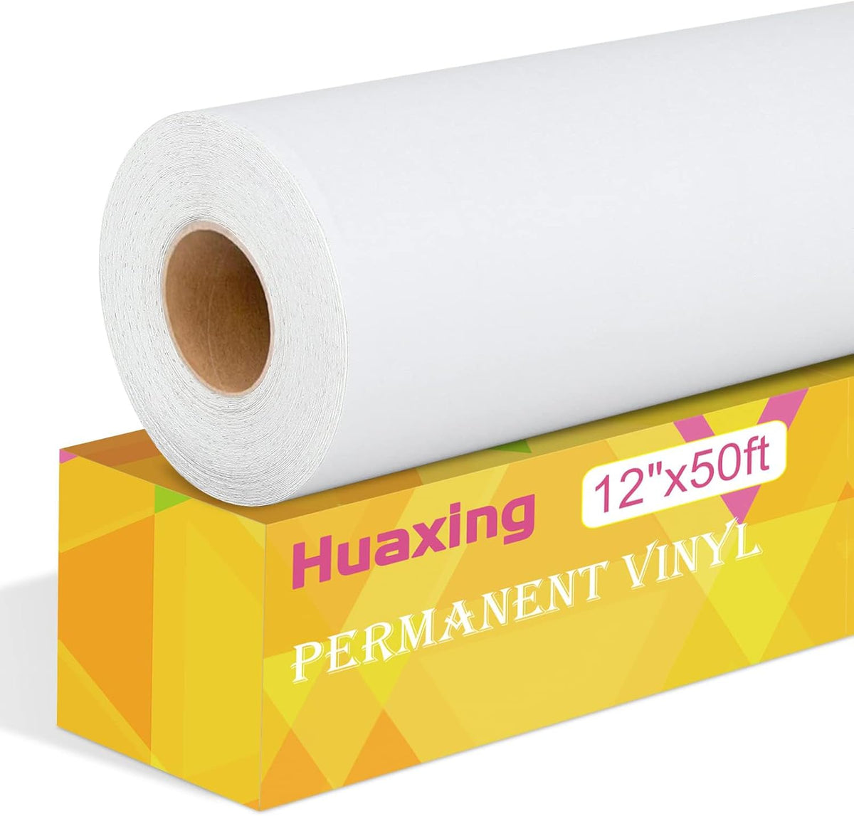 Huaxing Deco matte white permanent vinyl roll front view