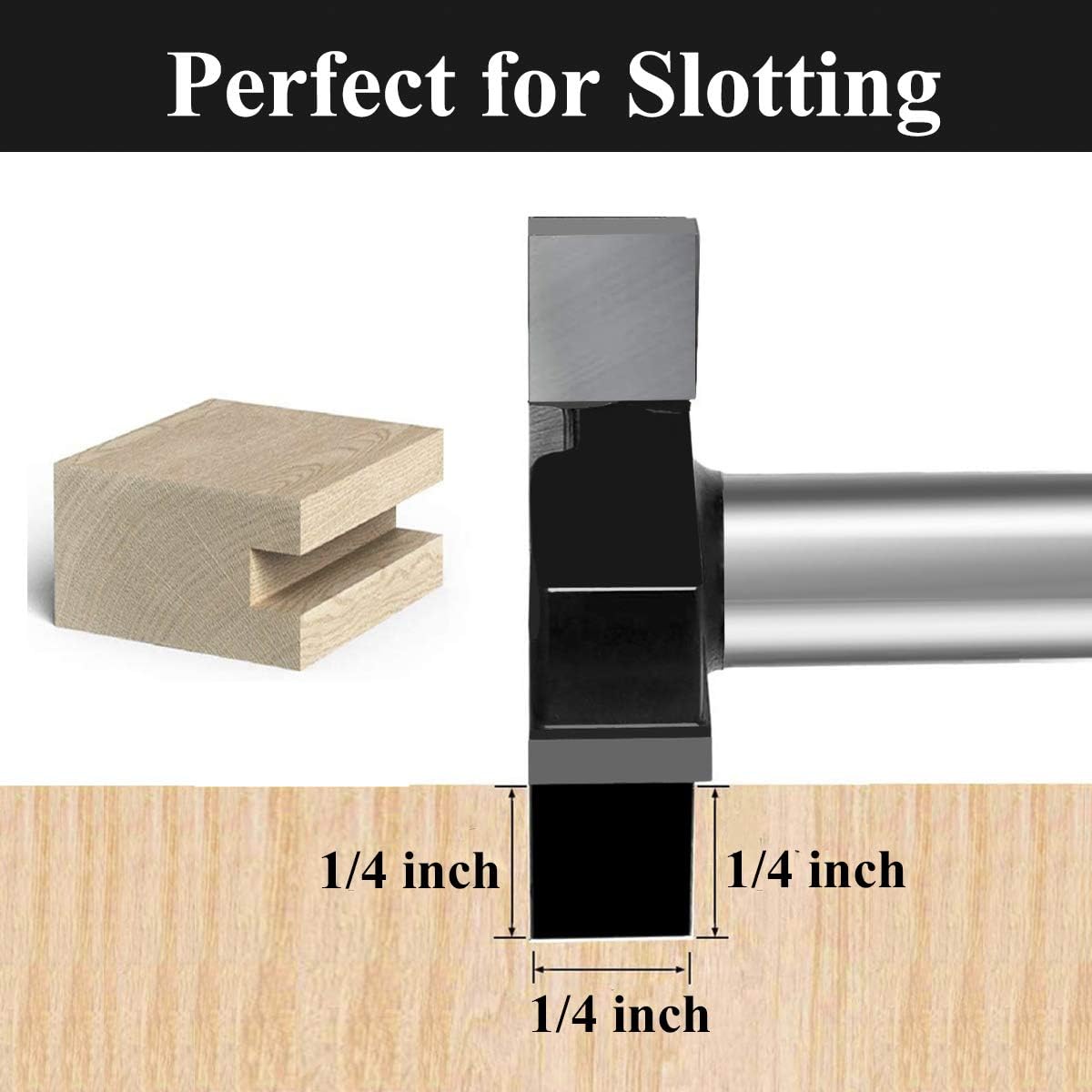 CNC Spoilboard Surfacing Router Bit, 1/4 inch Shank Carbide Tipped Surface Planing Bottom Cleaning Cutter Slab Flattening Router Bit, Wood Milling Cutter Planer Woodworking Tool - Image 3