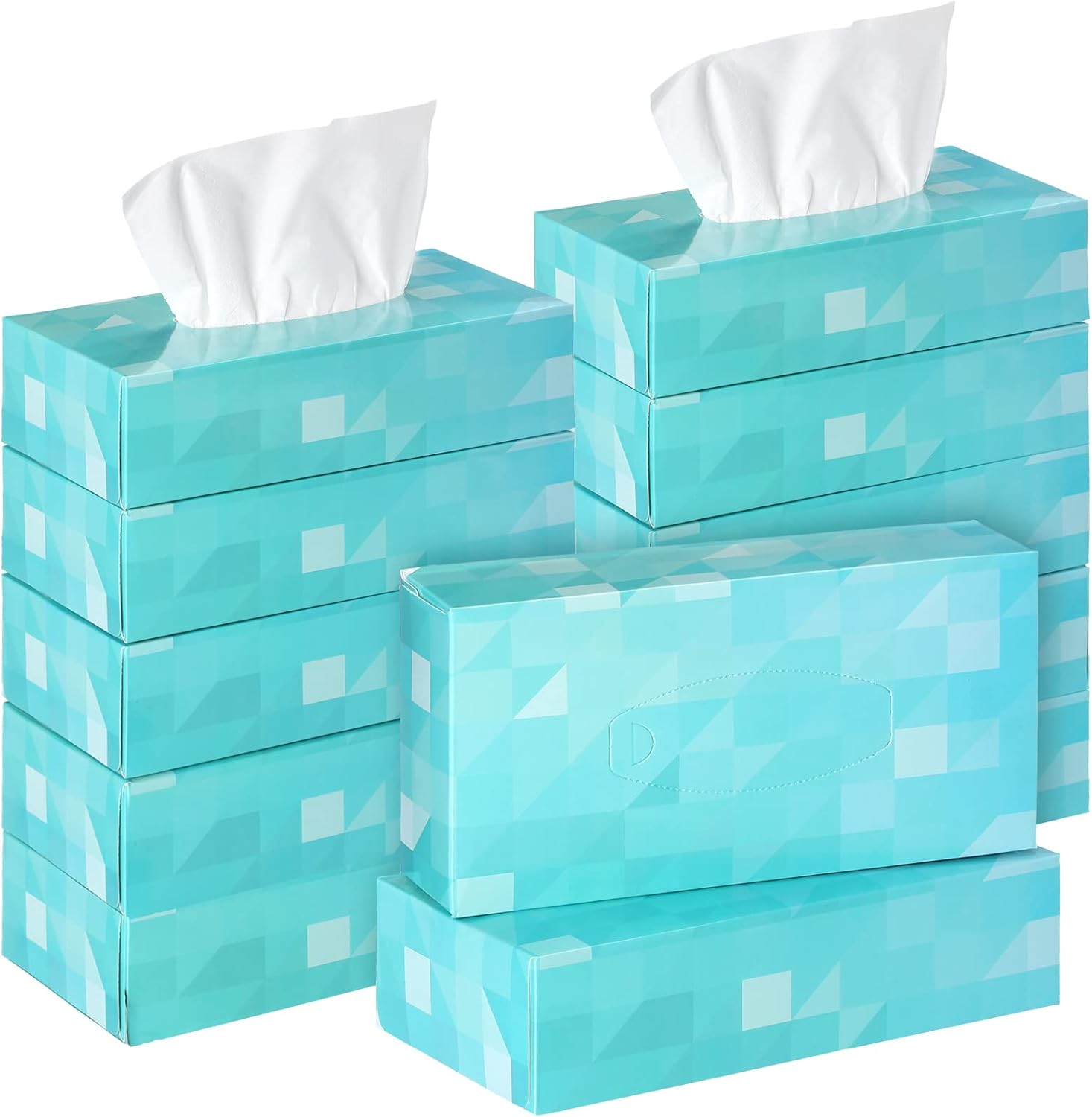 Yinder 12 packs facial tissue boxes front view bulk supply