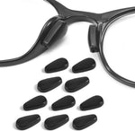 Omnful eyeglass nose pads front view showing black water-drop shape.