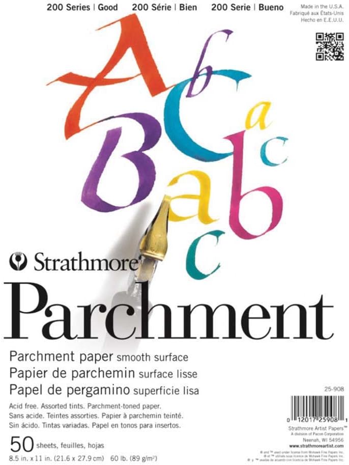 Strathmore 200 Series Parchment Paper | Acid Free with Parchment-Toned Paper | The Assorted Tints are Ideal for Artwork, Invitations, Certificates, & Stationery | 89 GSM, 50 Sheets, 21.6 x 27.9 cm - Image 1