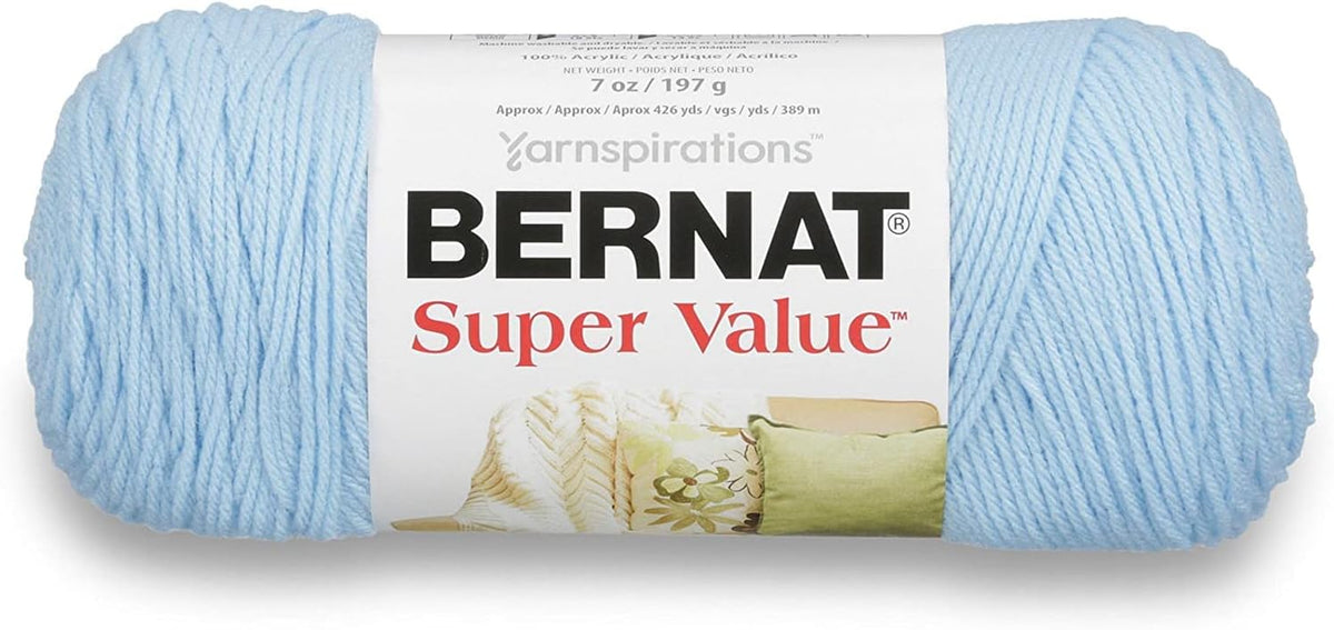Bernat Super Value Sky Yarn ball texture closeup