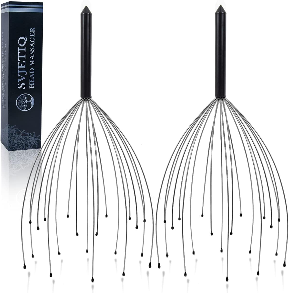 Svjetiq 2 Pack Head Massager Scalp Massager 20 Fingers Handheld Scalp Scratcher Head Scratcher Stress Relax for Deep Relaxing, Christmas Gift Stocking Stuffers for Men Women Adults - Image 1