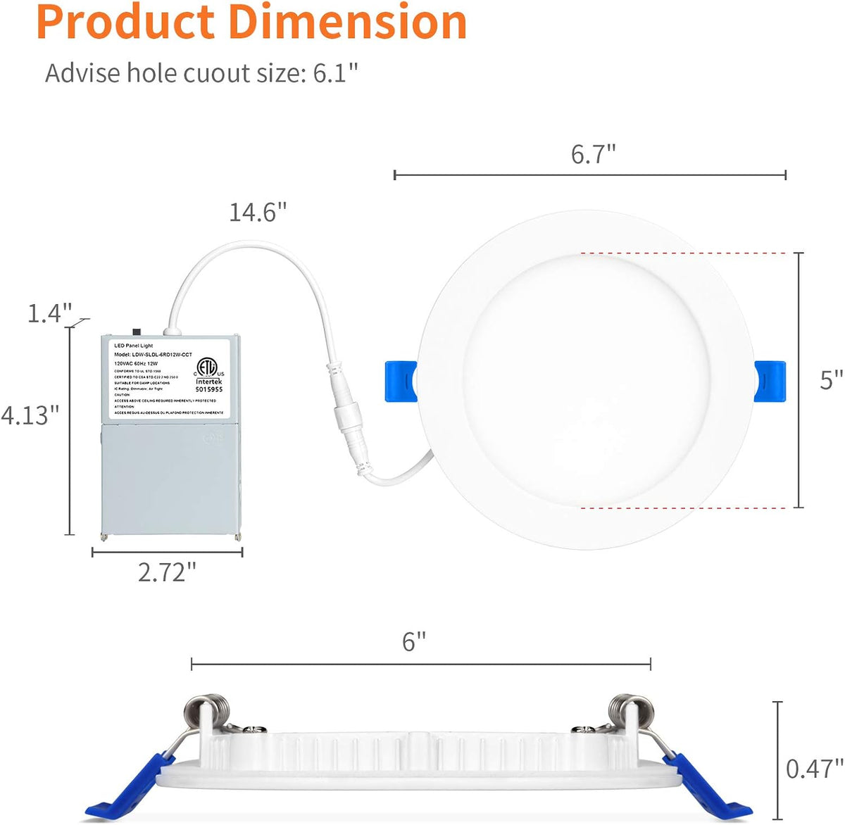 Meconard ceiling light color temperature switch detail