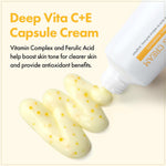 TOSOWOONG Korean skincare vitamin c cream showing texture with yellow active capsules