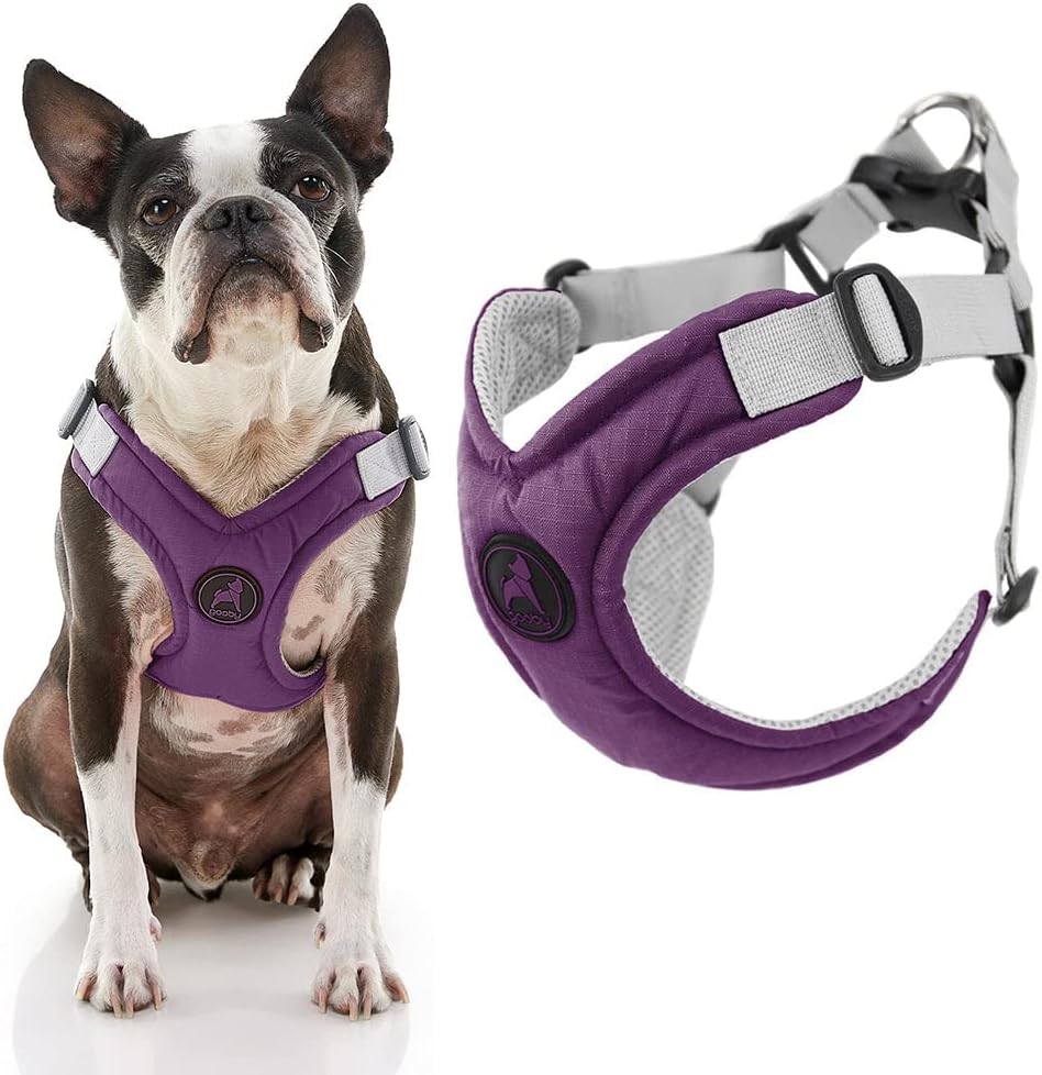 Gooby pet harness four point adjustment straps and quick release buckle