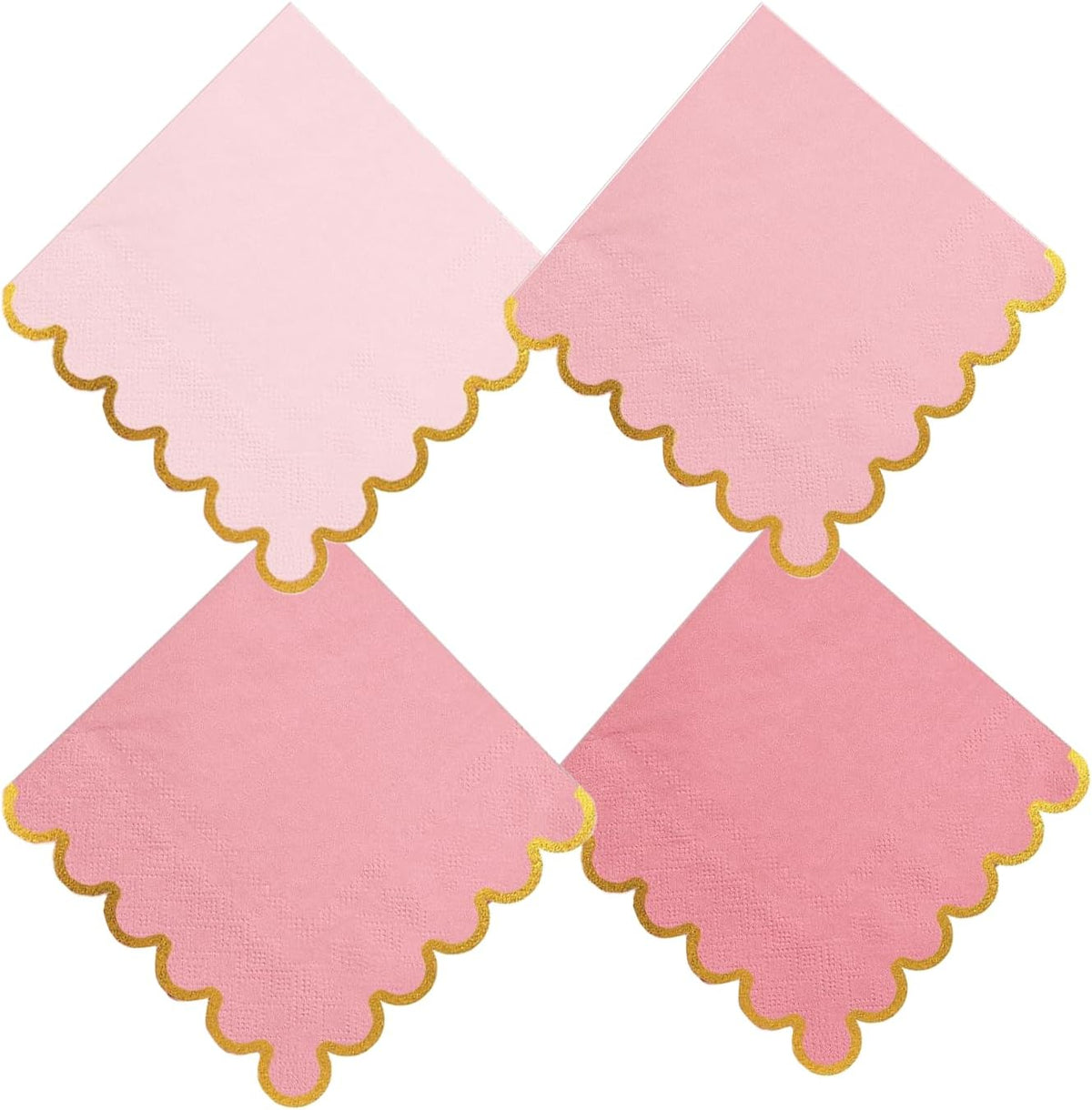 Leapig pink gradient cocktail napkins with gold foil front view