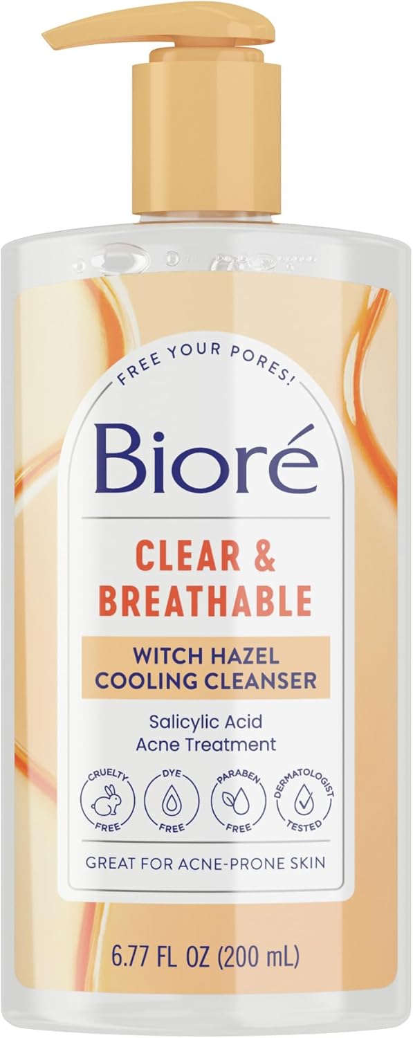 Bioré Clear and Breathable Cooling Cleanser front bottle view
