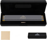Close-up of the ABS resin combs and reed plates on the EastRock harmonica.