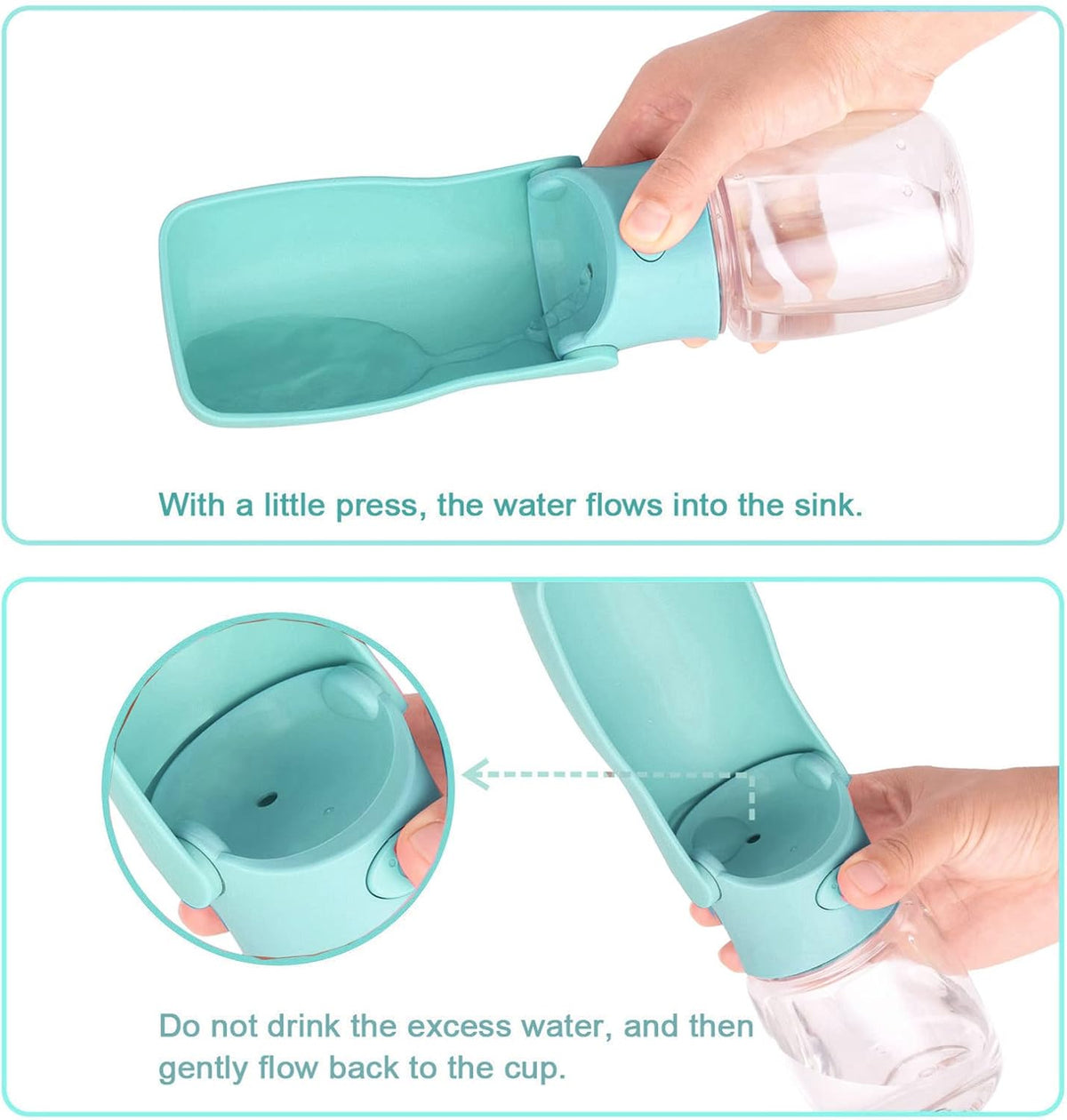 AIKIDS puppy travel water bowl with attached carrying strap