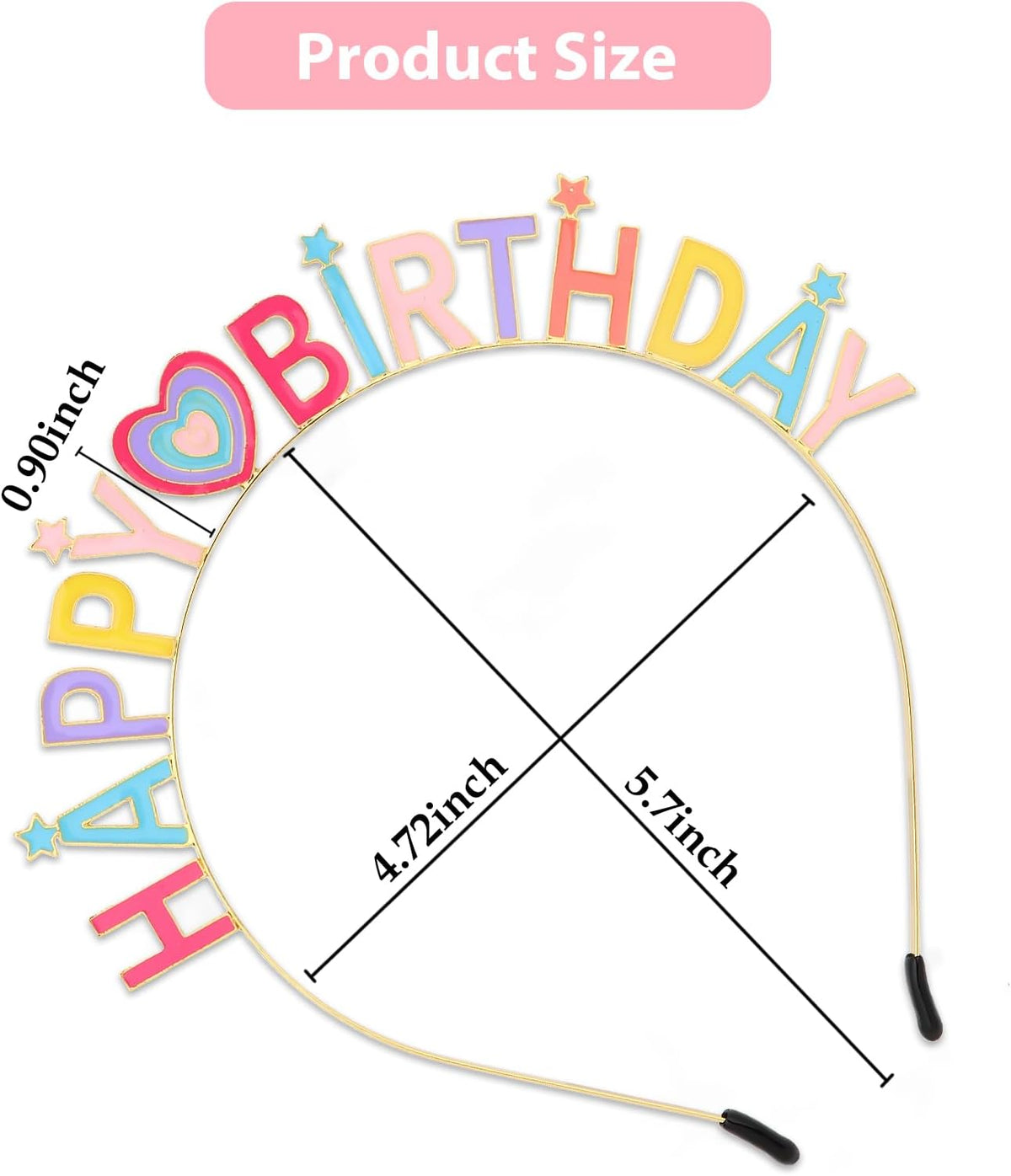 CIEHER happy birthday tiara side profile and adjustable band