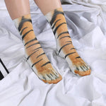 FreeNFond animal paw socks side profile showing 3D digital print