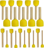 WAFJAMF 20 Pcs Round Sponges Brush Set 4 Sizes DIY Painting Tools Green | Wooden handle craft foam applicators for dotting artwork, acrylic paint & stenciling with multiple diameter options - Image 12
