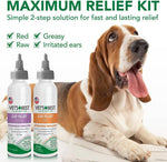 Two bottles of Vet's Best dog ear cleaner kit