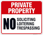 Private Property Sign, No Soliciting No Loitering No Trespassing, | (2 Pack) 10x14 Inches, Rust Free .040 Aluminum, Made in USA by Sigo Signs - Image 13