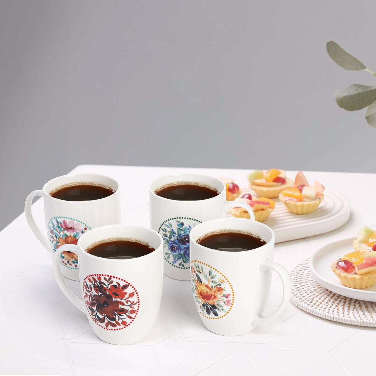 Tlence botanical garden mugs rim and interior detail