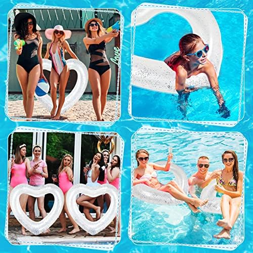 Sumind heart pool float pack of two white rings