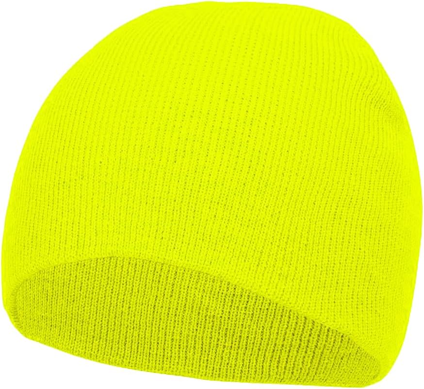 Grey knit skull cap back profile