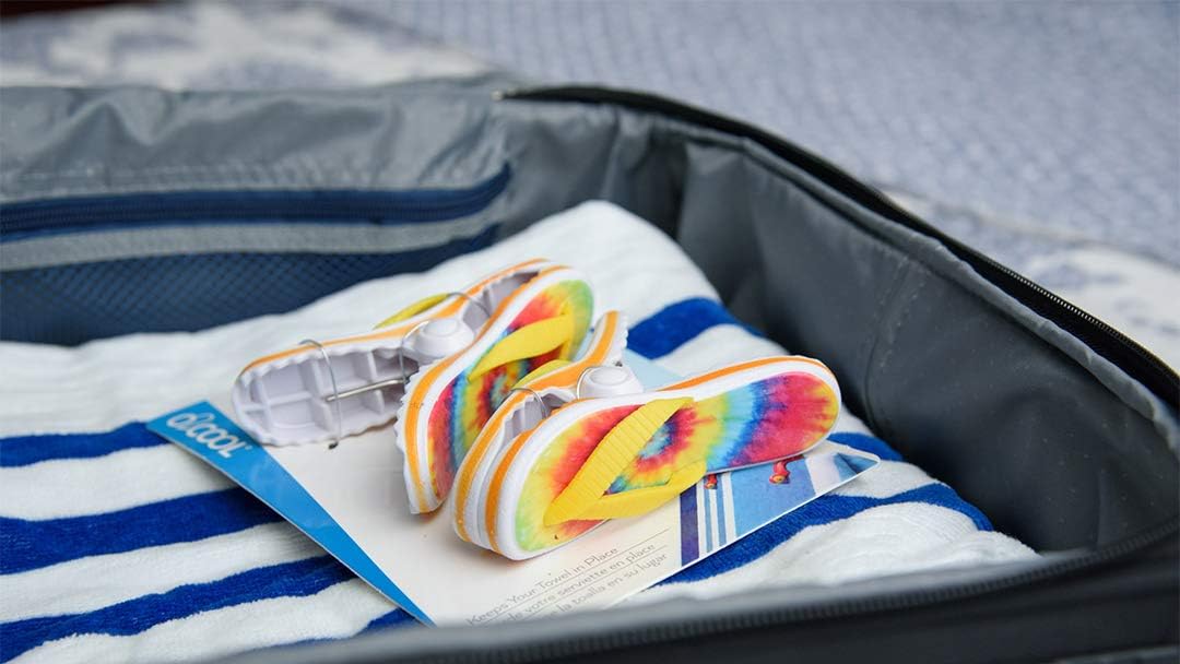 O2COOL BocaClips Beach Towel Clips Patio Pool Tie Dye Flip Flop 2pk - Image 9