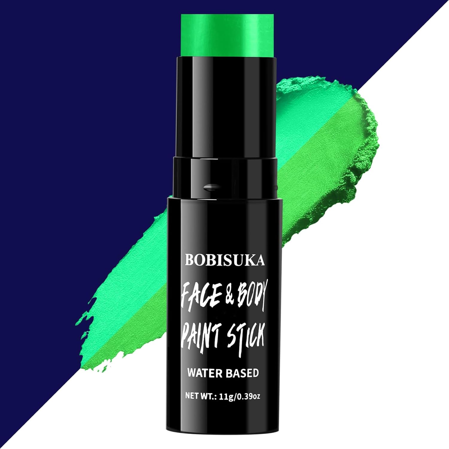 BOBISUKA Neon Green Face Body Paint Stick Water-Based Washable Glow In The UV Light Face Paint Makeup Stick for Halloween Witch Skull Robot Cyber Alien Cosplay SFX,Sports Eye Black & Costume Party - Image 1