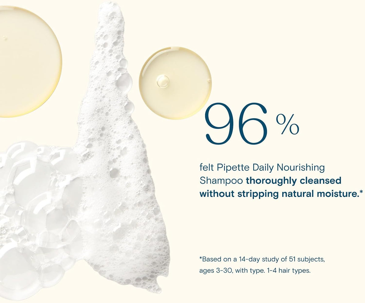 Pipette nourishing shampoo ingredient highlights and squalane details