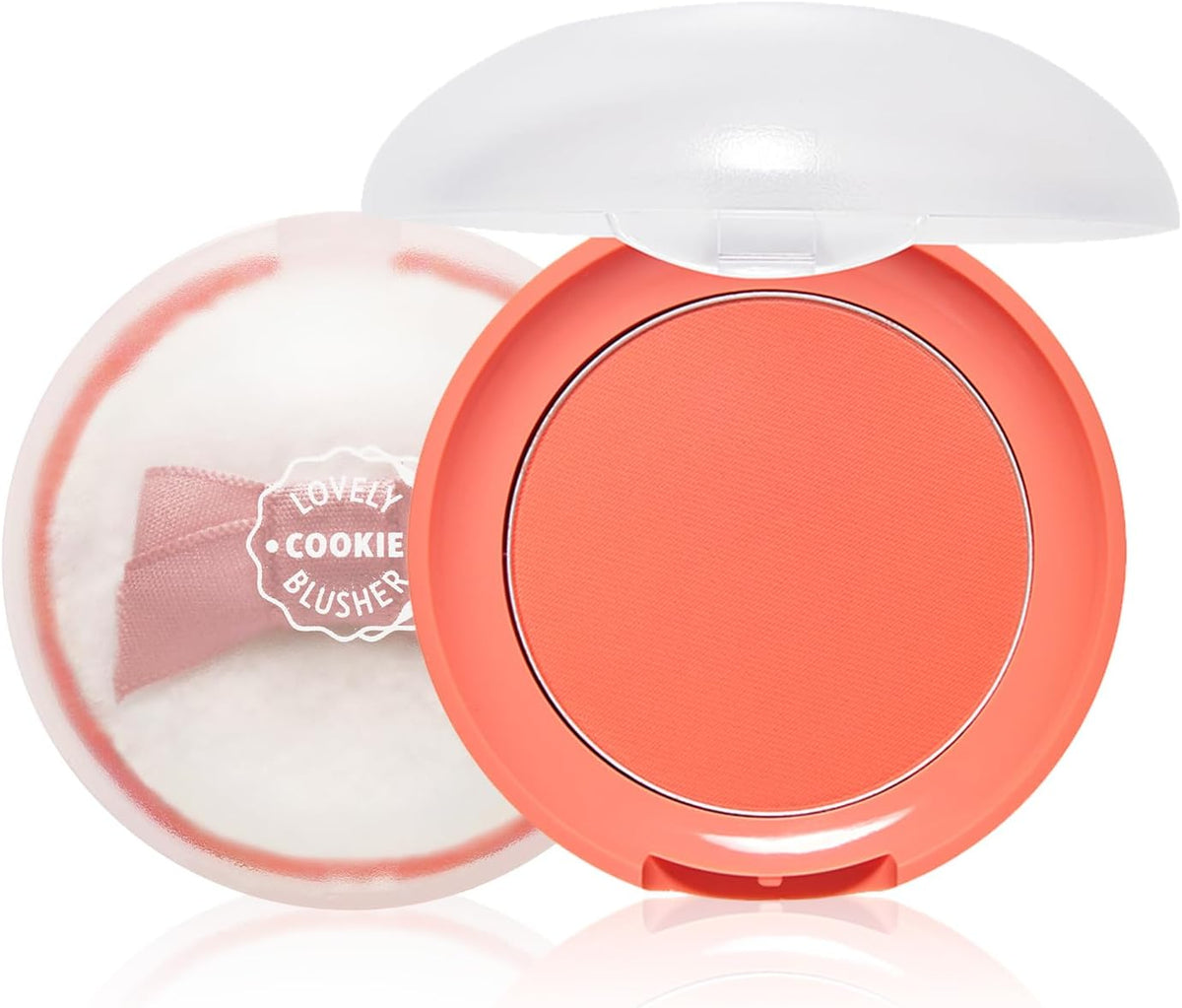 ETUDE Lovely Cookie Blusher - Apricot Peach Mousse 4g | Glowing & Natural Powder Blush with Long-Lasting Sebum Control | Easy Application | Korean Makeup, Perfect for Gift - Image 14