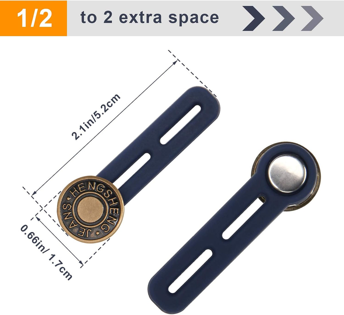 Luxiv waistband extender showing flexible silicone loop mechanism