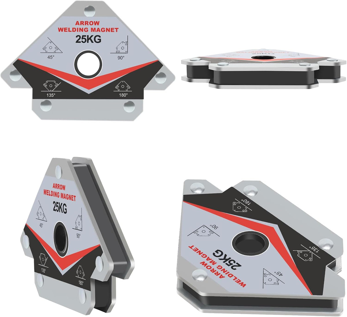Magnetic arrow holder demonstrating 90 degree positioning