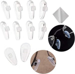BEHLINE push-in eyeglass nose pads front view showing clear soft silicone material
