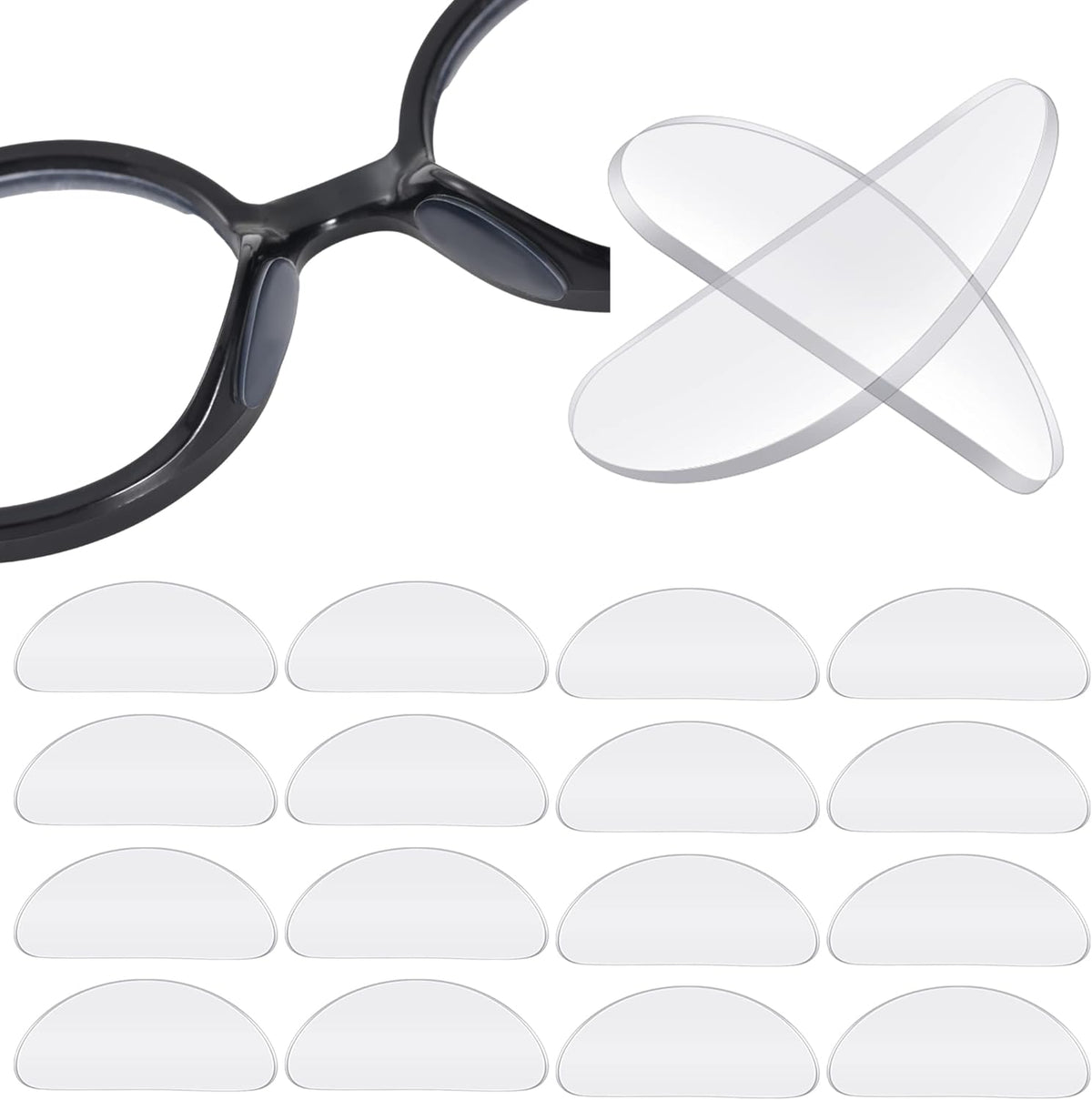 TOODOO adhesive silicone eyeglasses nose pads transparent front package view