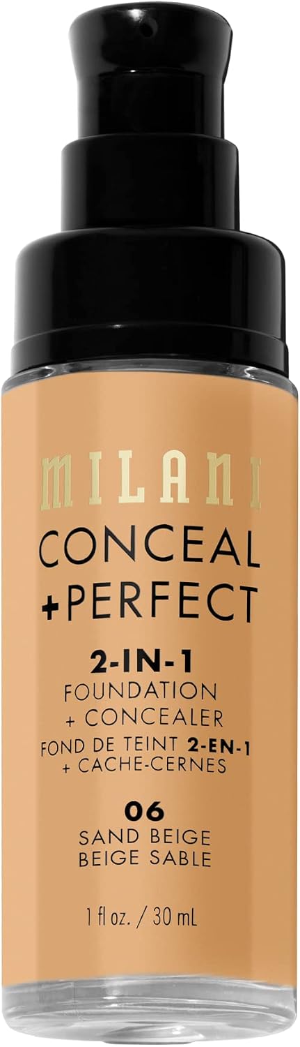 Milani Conceal + Perfect 2-in-1 Foundation + Concealer for a Flawless Complexion, Under Eye Corrector, Cover Redness and Imperfections, Waterproof and Sweatproof - 06-Sand Beige - Image 4