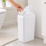 Waikhomes Swing Lid Garbage Bin packaging and full unit view