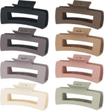 Large Hair Clips for Women, Hair Accessories for Girls - Light Color | 8Pcs Square Matte Hair Claw Clips for Thick & Thin Hair, 4.1Inch Neutral Rectangular Hair Clips, Strong Hold Non-Slip - Image 12